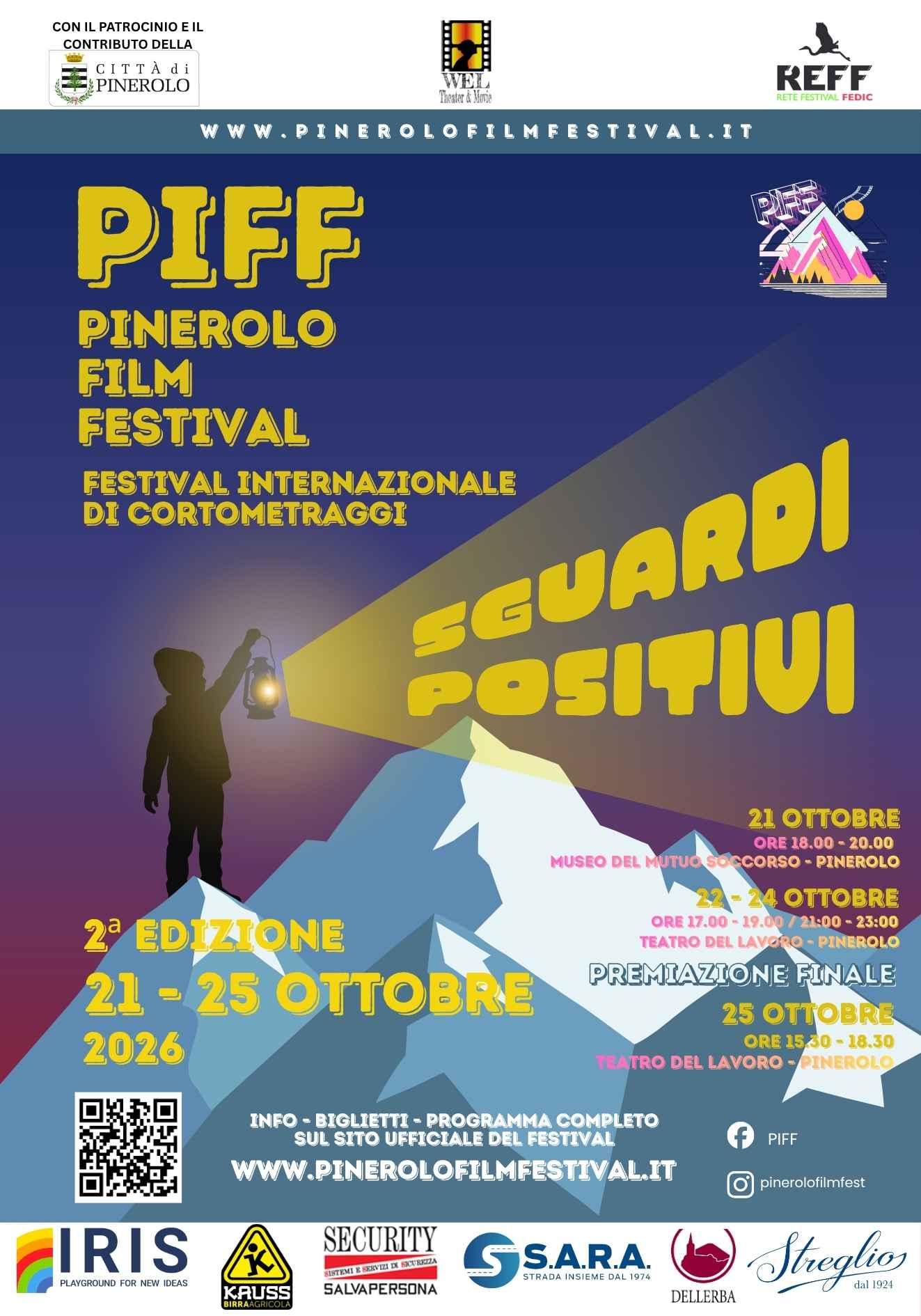 PIFF - Pinerolo Film Festival: dal 21 al 25 ottobre 2026
