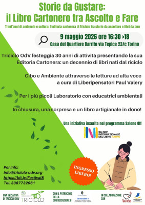 ’Storie da Gustare: Il Libro Cartonero tra Ascolto e Fare’: sabato 9 maggio a Torino