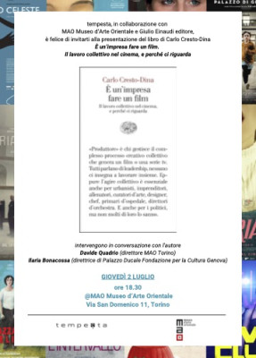 “È un’impresa fare un film” di Carlo Cresto-Dina il 2 luglio al MAO di Torino